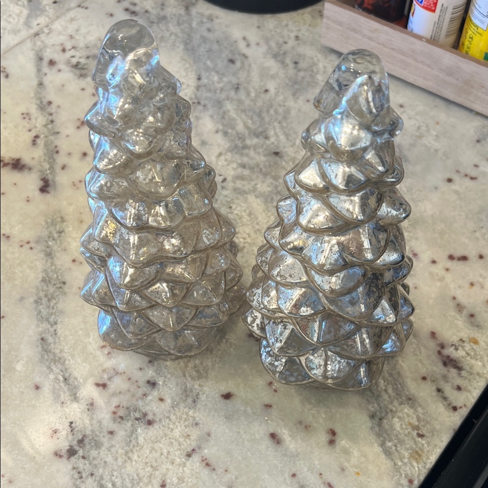 Silver Glass Christmas Tree Decor Set
